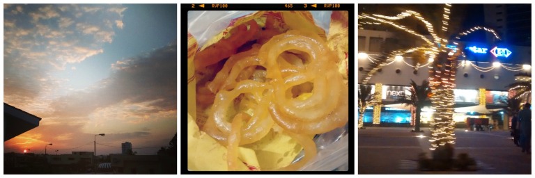 special iftar treat (middle) known as jalebi